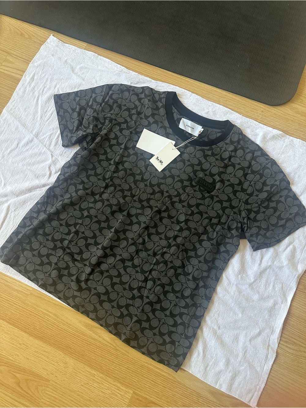 Coach Black Allover Signature C Short Sleeve Tee
